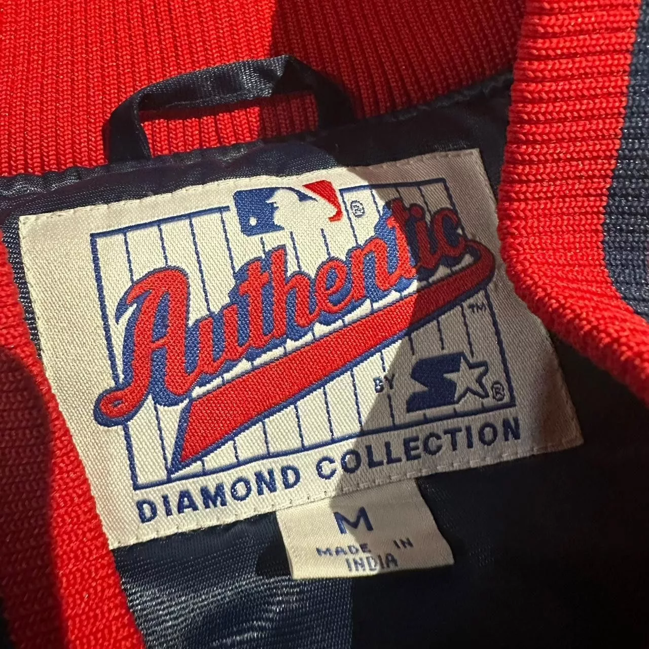 Starter Bombers 90s Starter Cleveland Indians Diamond Collection Jacket Blue
