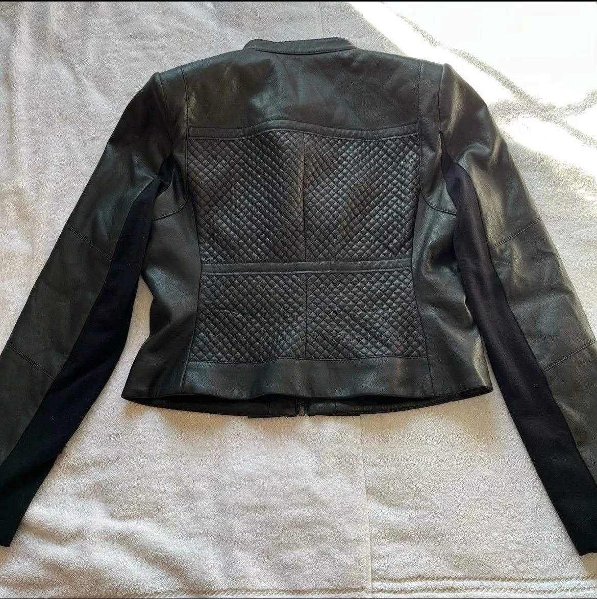 Bcbgmaxazria Jackets BCBGMaxAzria Misa Blocked Moto Jacket Black