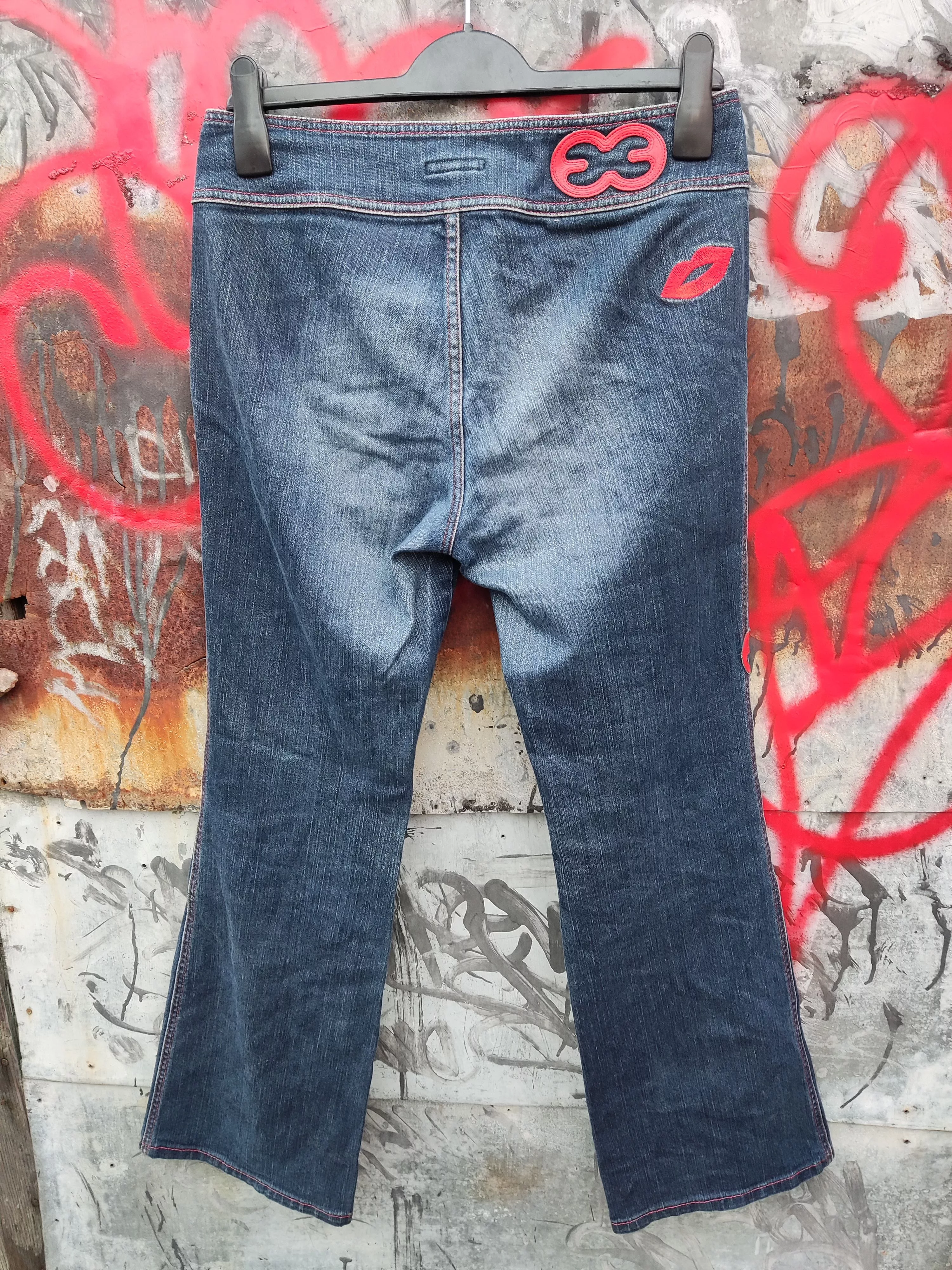 Escada Jeans archive vintage flare lips Escada denim jeans Purple