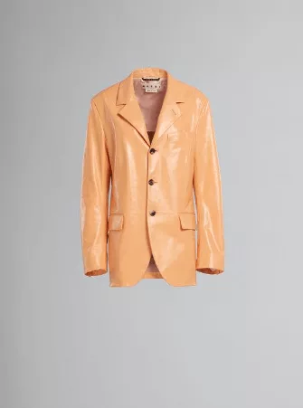 Marni Leather Jackets Marni o1srvl11e0624 Leather Jacket in Orange