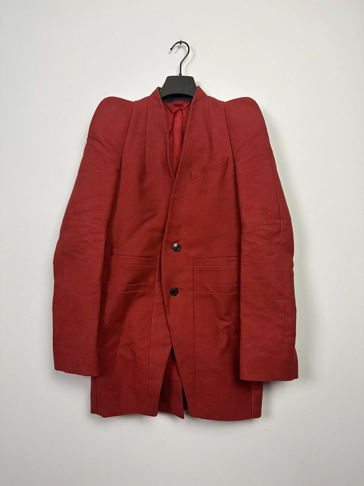 Rick Owens Light Jackets Rick Owens FW19 ‘LARRY’ Silk Cotton Zionic Jacket Red