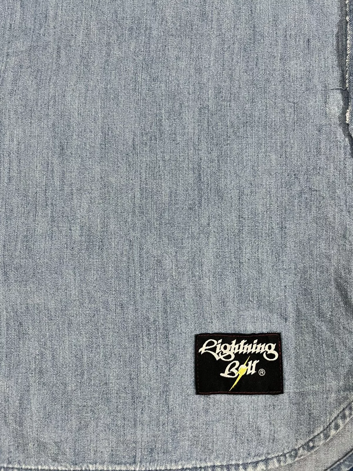 Lightning Bolt Shirts Button Ups Lightning Bolt × Vintage Vintage Lightning Bolt Denim Button Ups T-Shirt Blue Streetwear