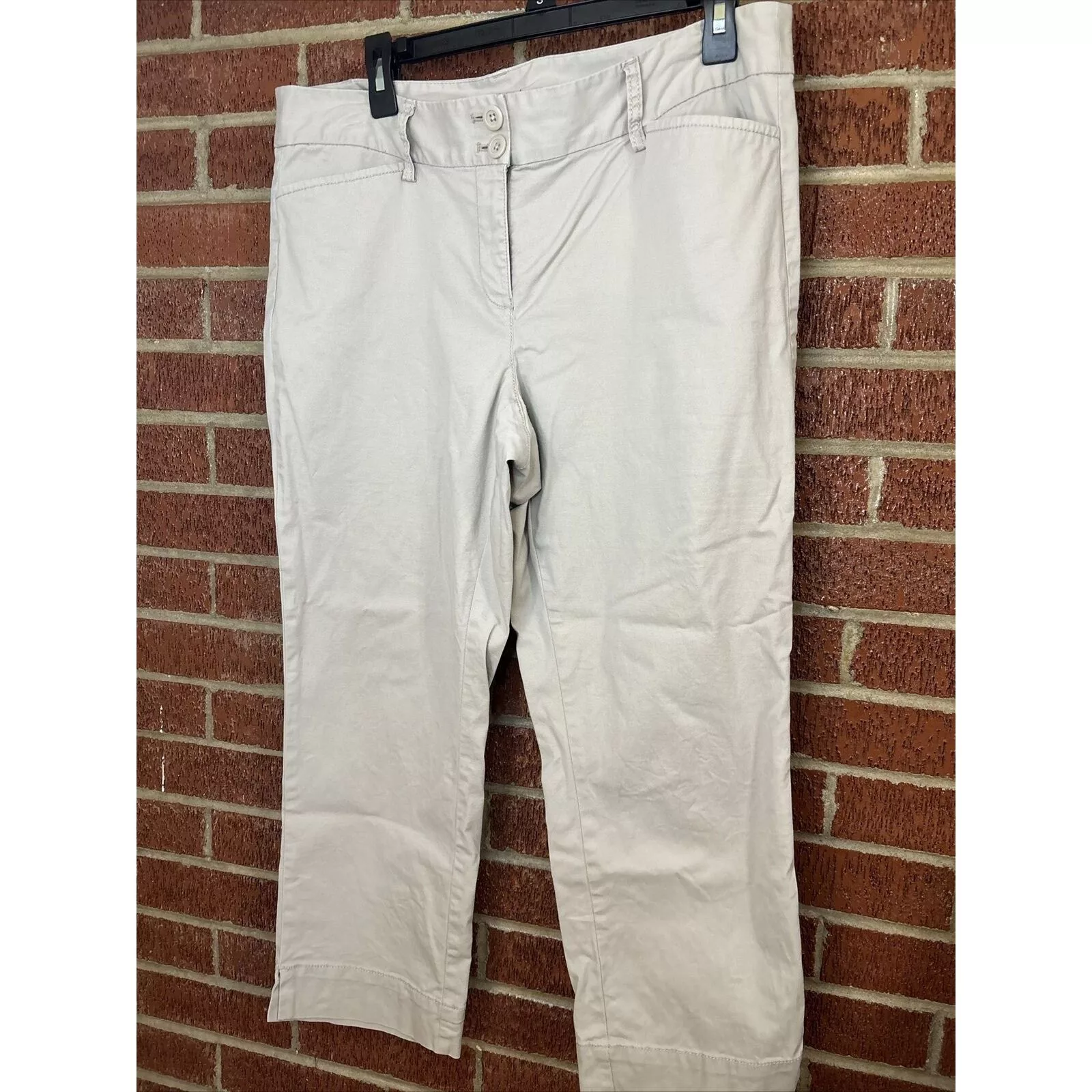 Loft Pants Ann Taylor Loft Women’s Khaki Crop Curvy 10 Beige