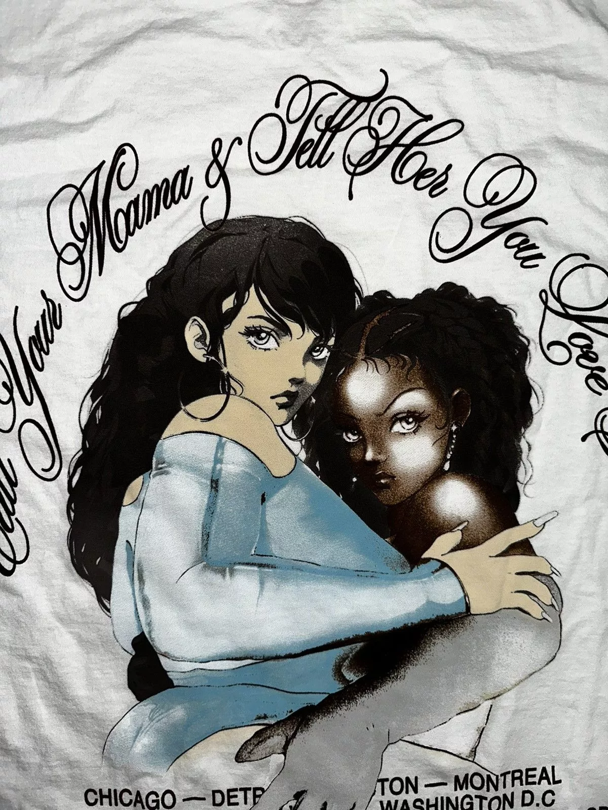 Drake Short Sleeve T Shirts Drake × October's Very Own × Vintage Drake 2 Girls Call Your Mother It’s All A Blur Tour Tee- M White