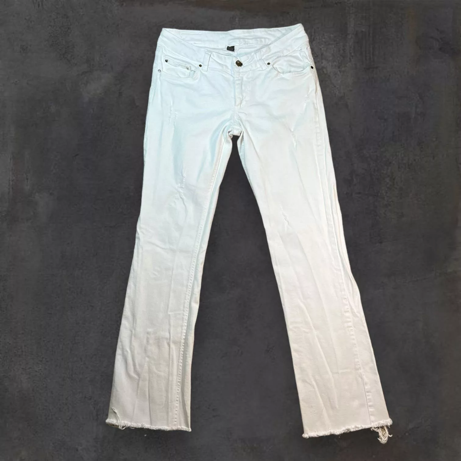 Other Jeans Other Jijil Made in Italy White Denim Women's 32/46 Low Rise