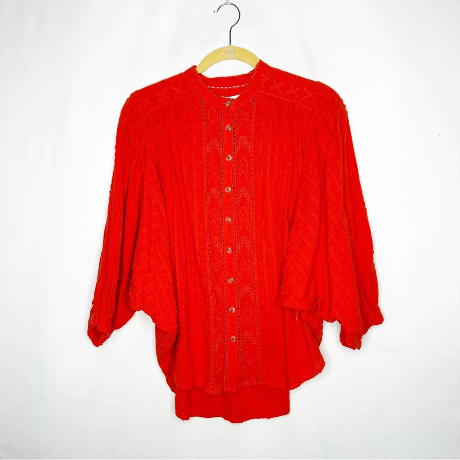 Anthropologie Blouses ANTHROPOLOGIE Pilcro & The Letterpress Boho Top in Small Orange