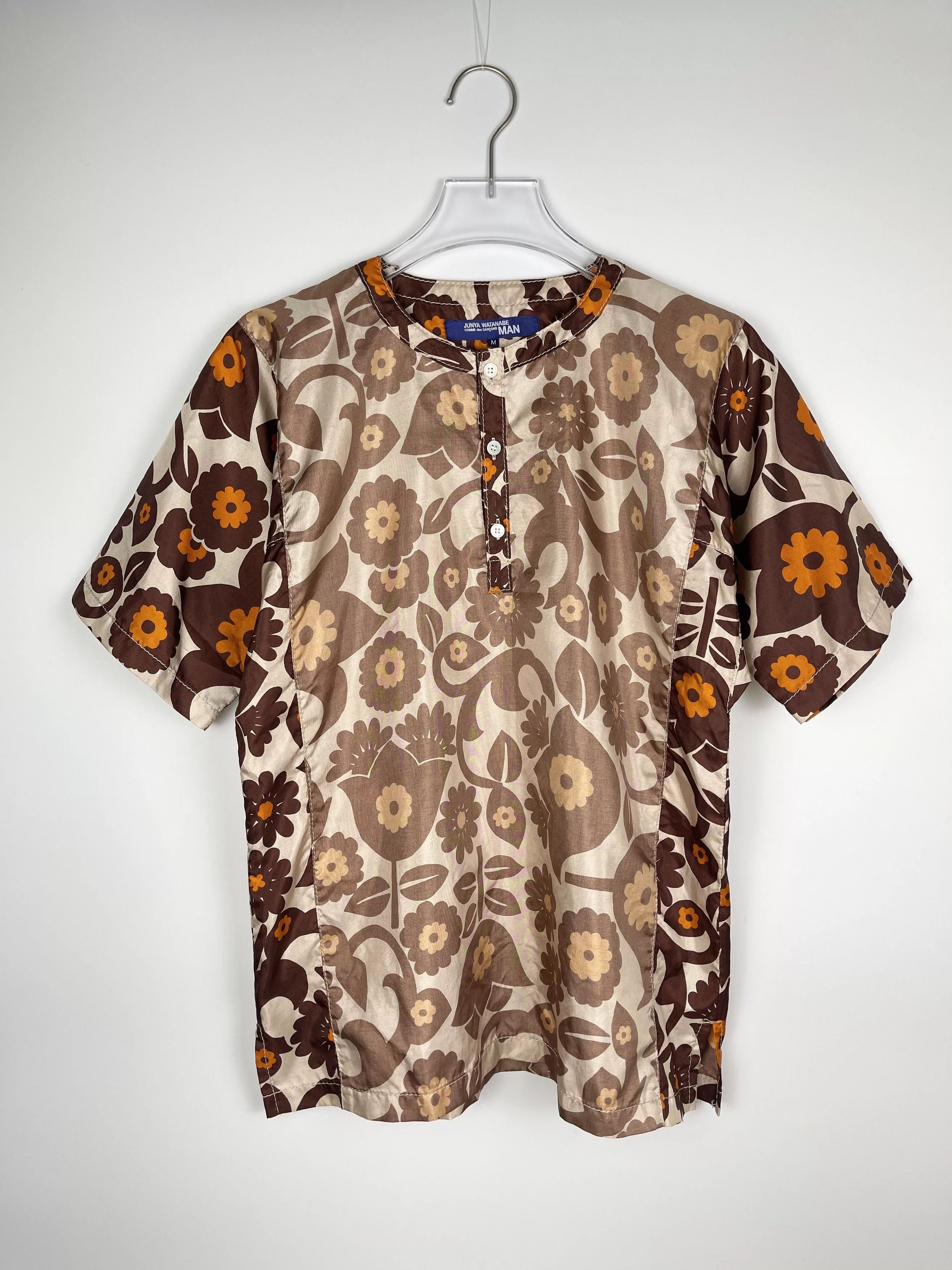 Comme des Garcons Short Sleeve T Shirts Comme des Garcons × Junya Watanabe Junya Watanabe S/S05 Disassembled Wild Flower Shirt Brown