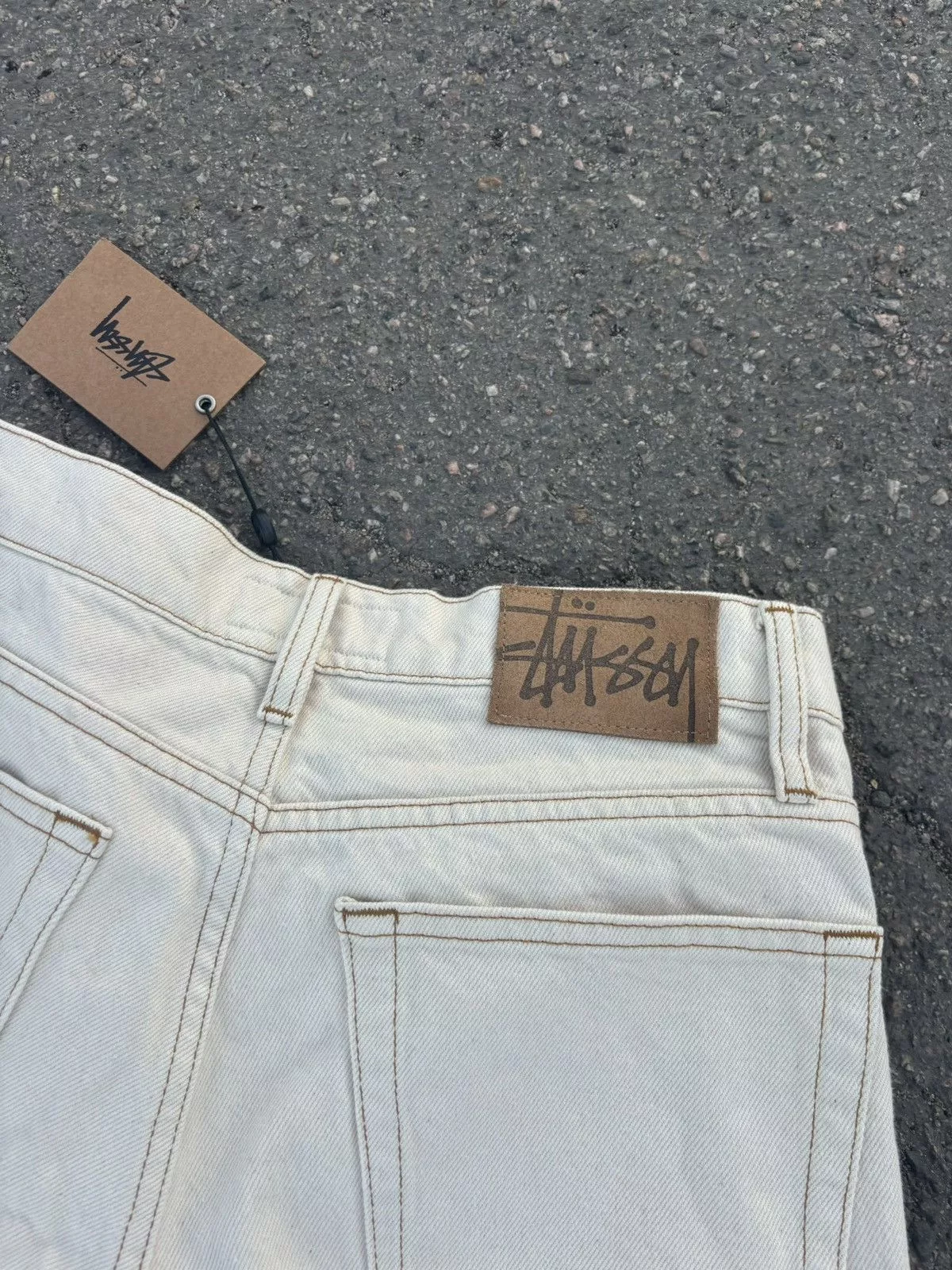 Japanese Brand Jeans Japanese Brand × Stussy Stussy Classic Jeans Model Track Pants Beige Streetwear