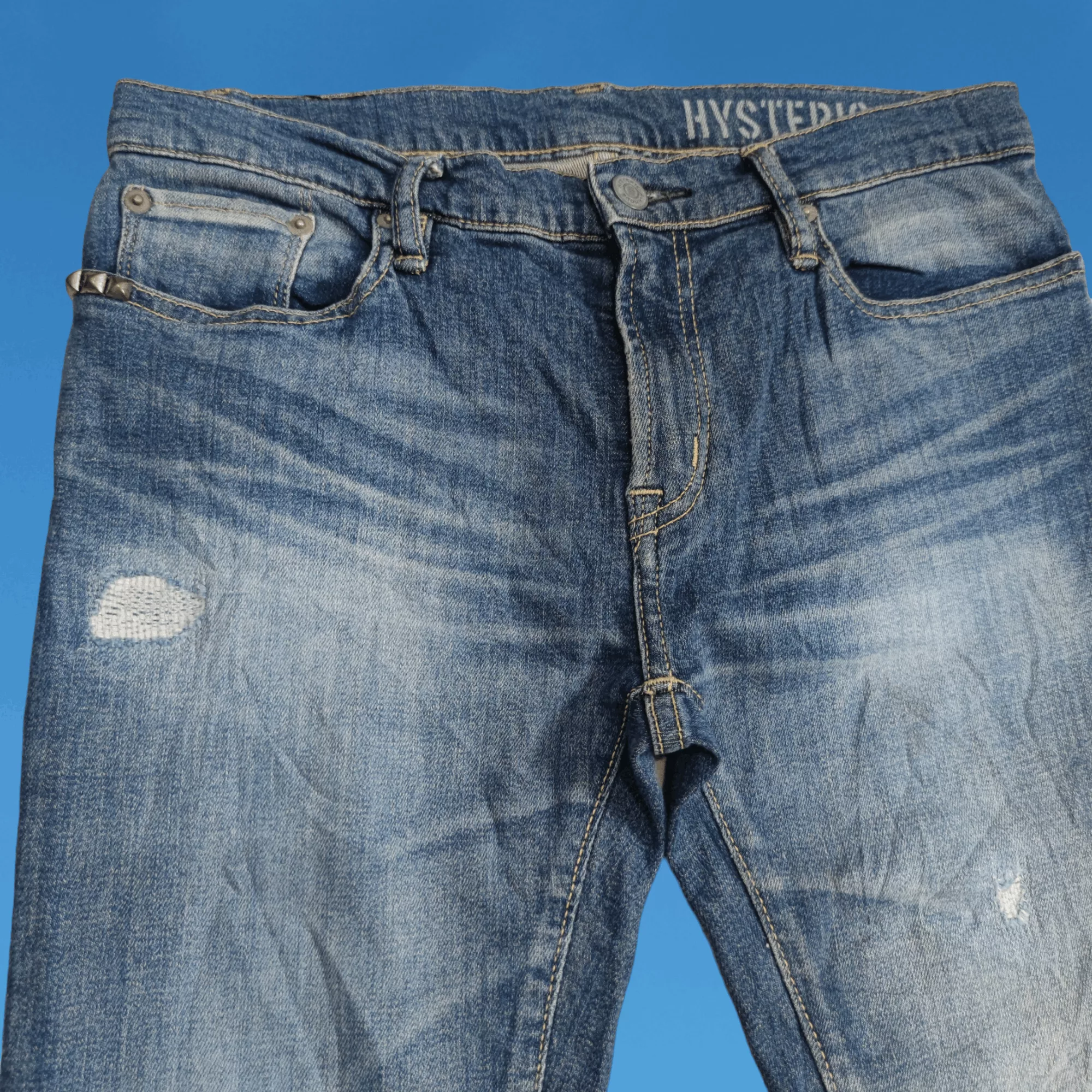 Hysteric Glamour Jeans Hysteric Glamour Distressed Studded With Patchwork Jeans Multi