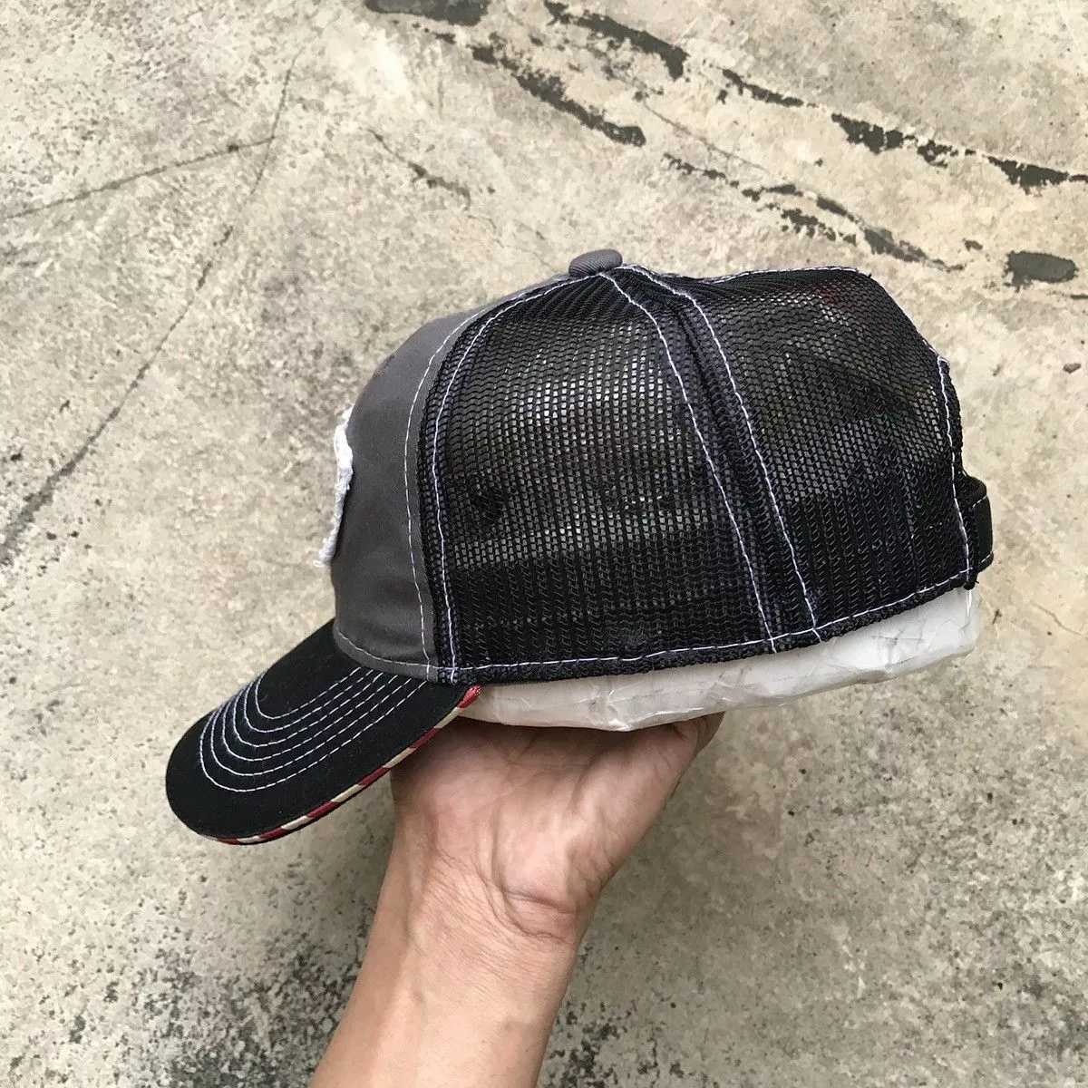 Fox Racing Hats Fox Racing Patchwork BBB bikes hat with usa flag besides visor. Black Streetwear