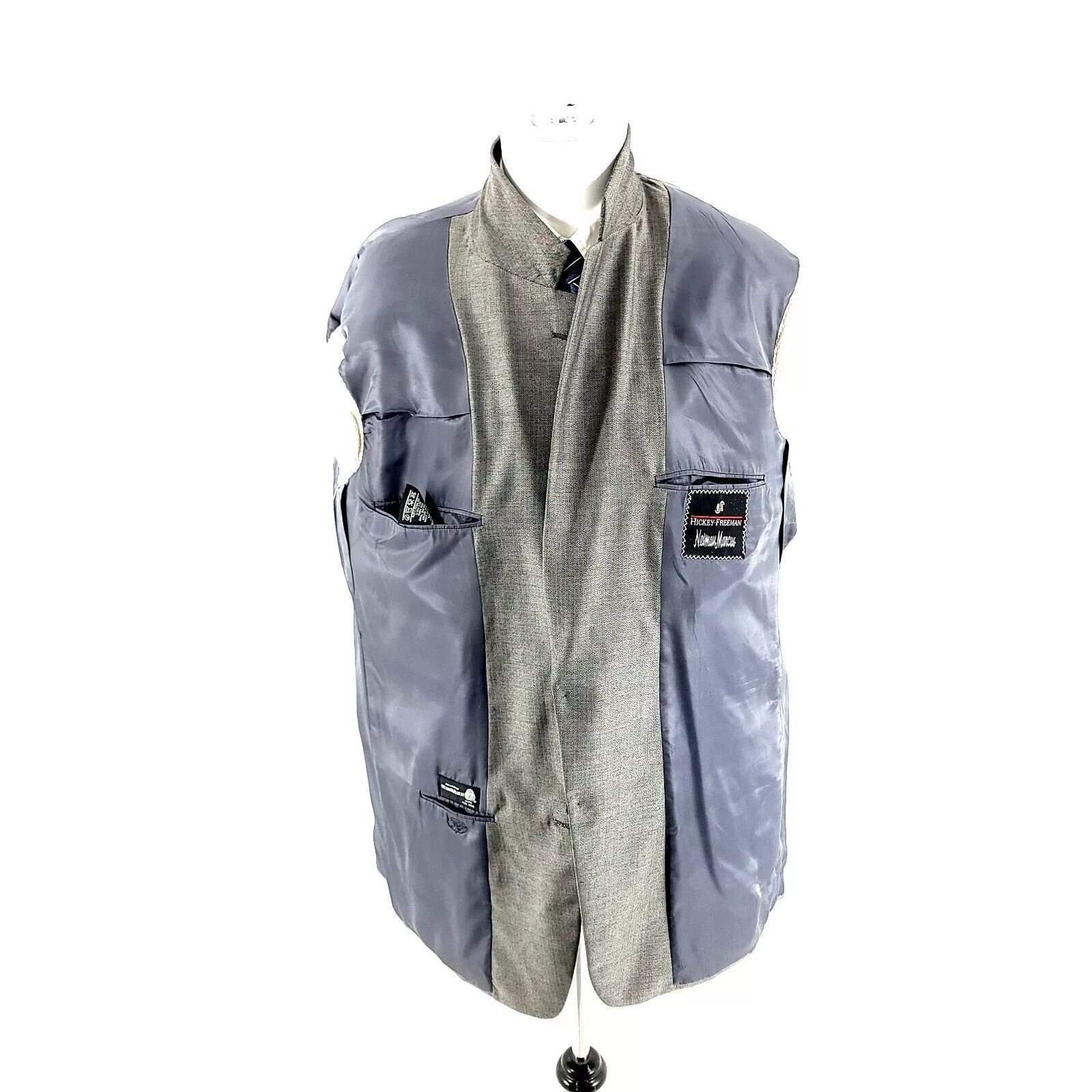 Hickey Freeman Blazers Hickey Freeman Neiman Marcus Wool 2 Button Gray Herringbone