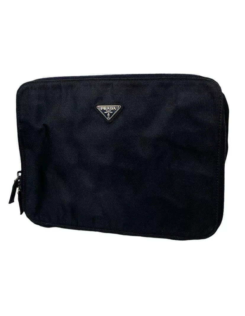 Prada Clutches Prada Tessuto Beauty Nylon Clutch Bag Black