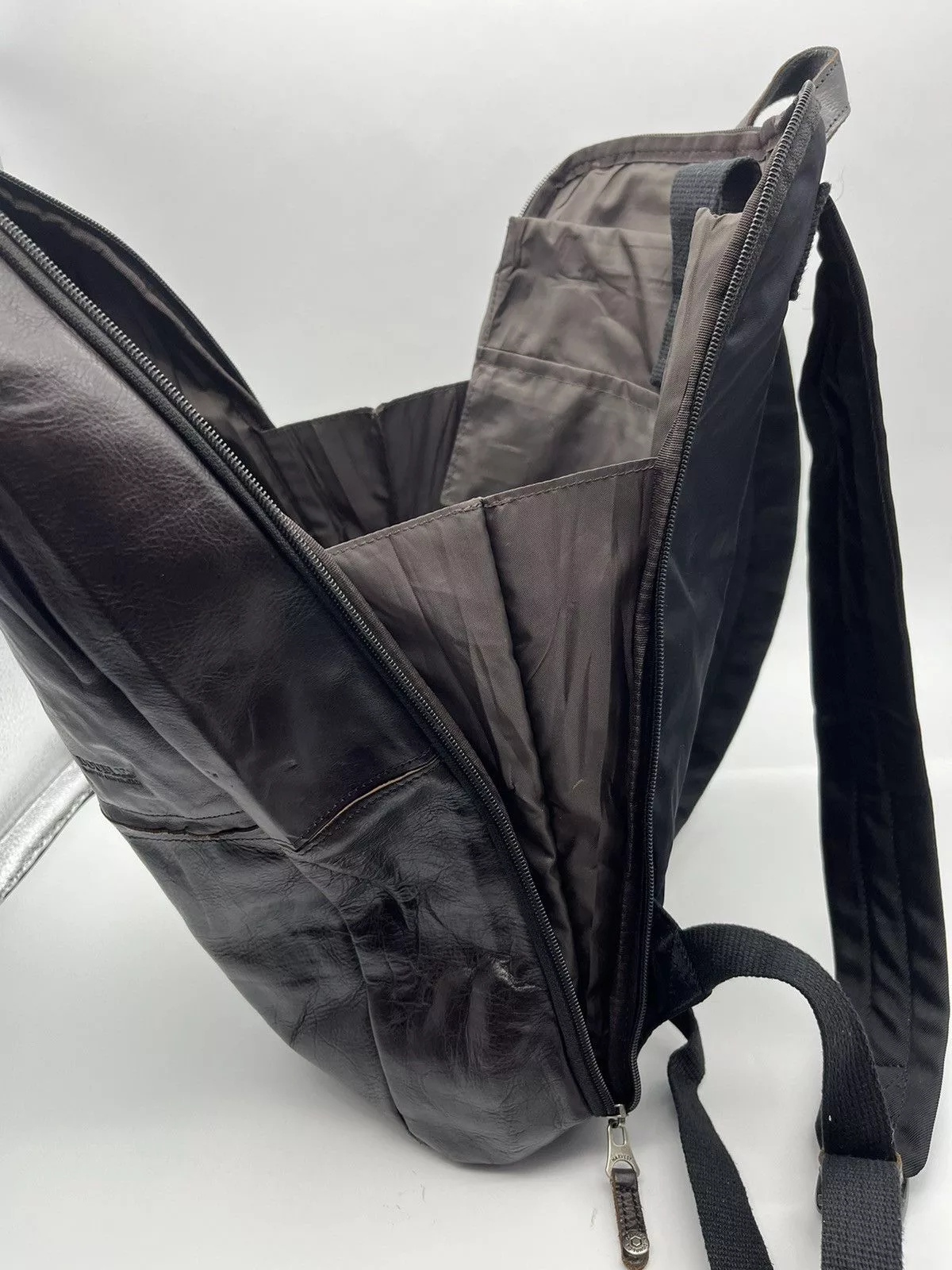 Leather Bags Luggage Leather Backpack Doublee Marvest Compration Brown