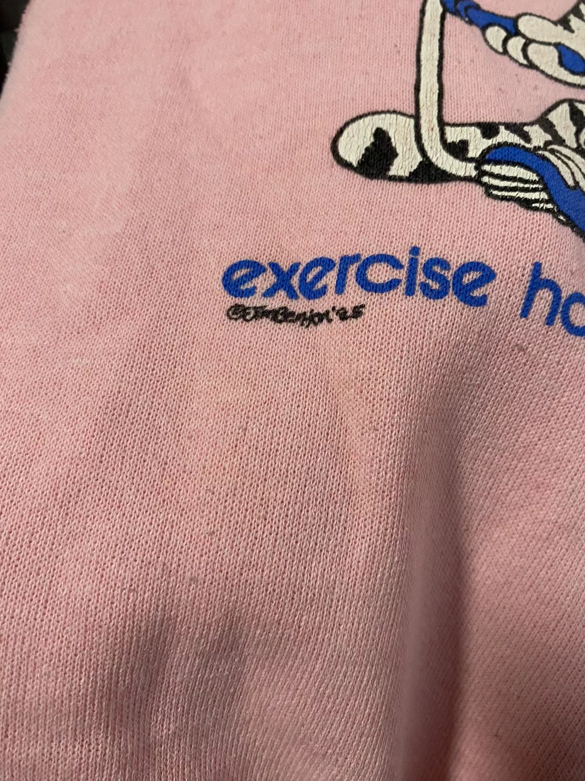 Vintage Sweaters Vintage 1985 Workout Cat Comedy Sweater Pink