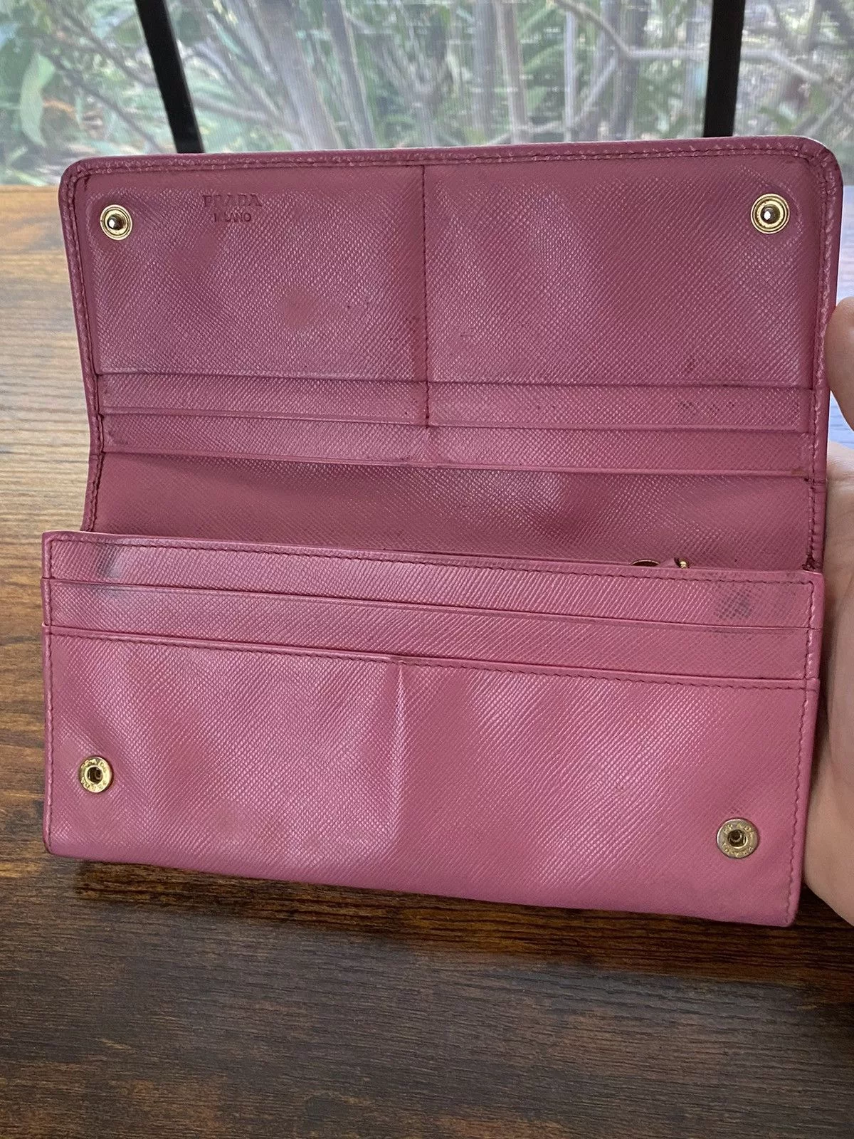 Prada Wallets Prada Saffiano Metal Long Wallet Pink