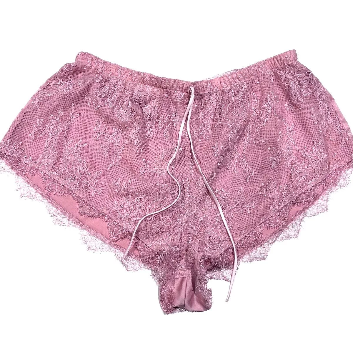 Victoria's Secret Socks Intimates VICTORIA'S SECRET Women's Peach Lacey Boy Shorts Sz M Pink