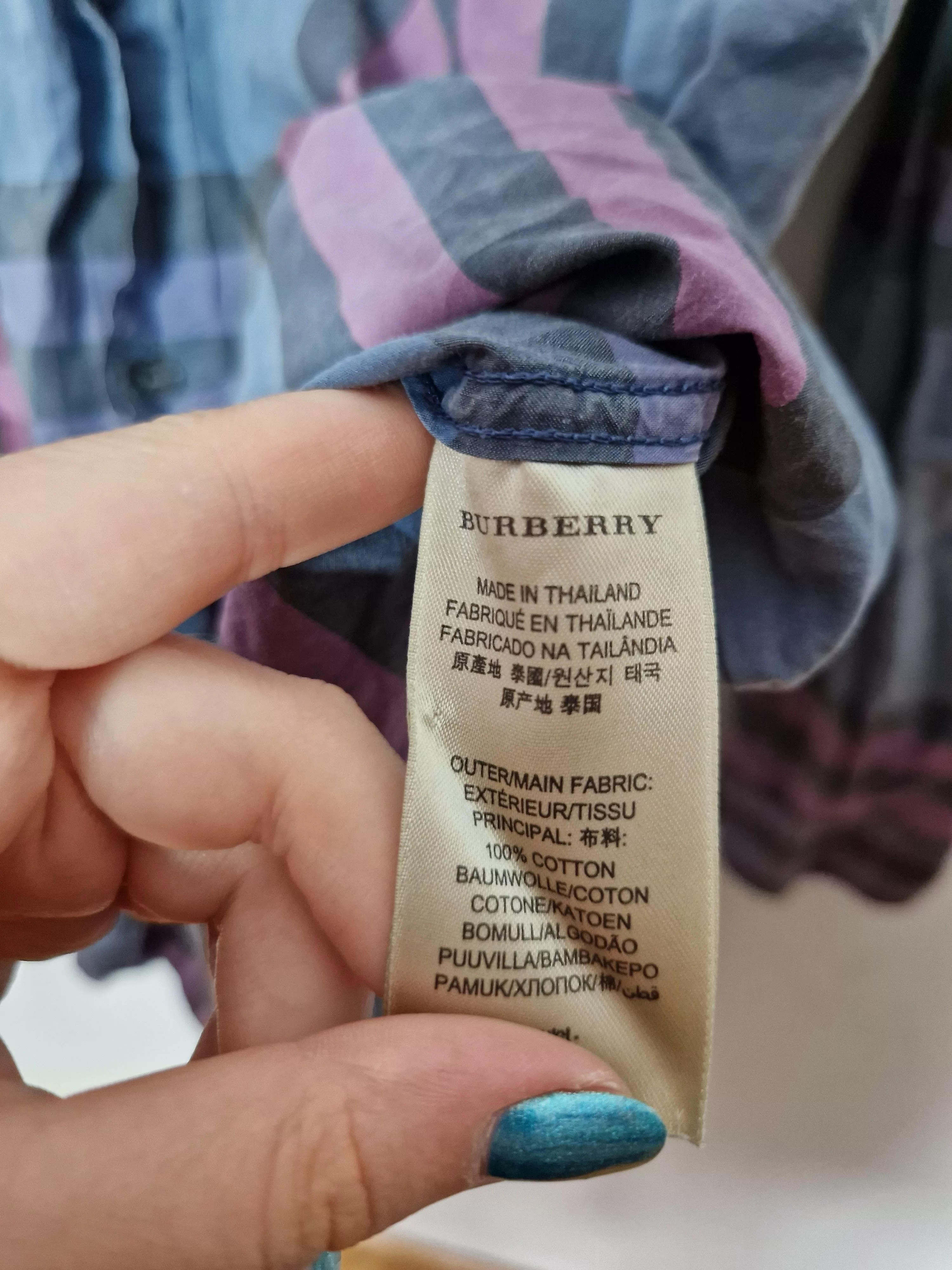 Burberry Shirts Button Ups Burberry nova check purple shirt