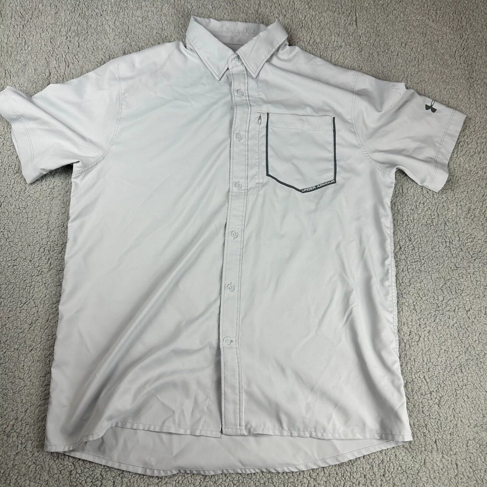 Under Armour Shirts Button Ups Under Armour UA Mens Large Fitted Tech Performance Golf Polo Gray