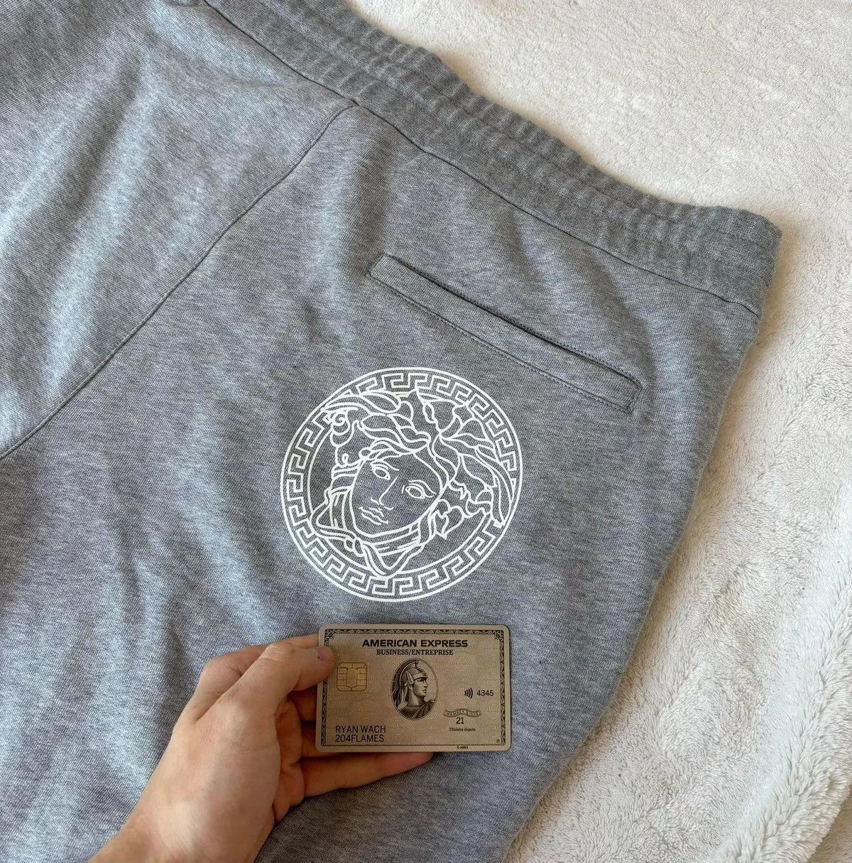 Versace Sweatpants Joggers Versace Grey/White Medusa Head Sweatpants Gray