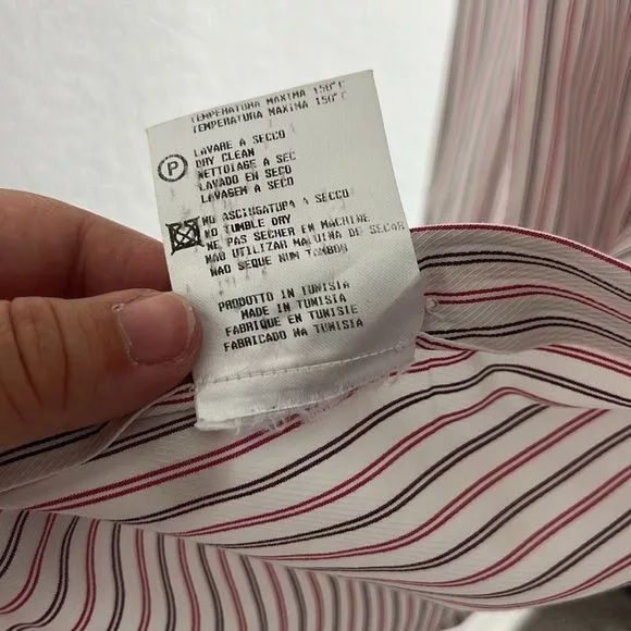 Versace Shirts Button Ups Versace Collection Striped Button Down Embroidered Logo Men'