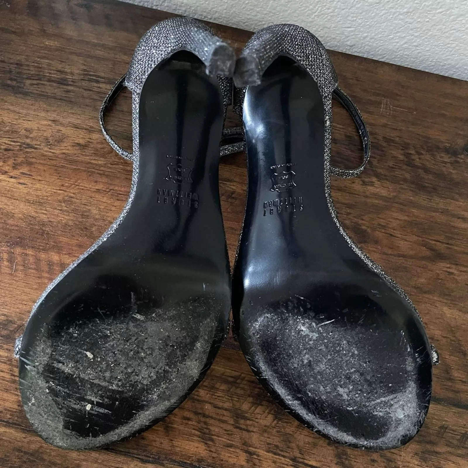 Stuart Weitzman Boots stuart weitzman nudist gray silver sparkly metallic heel