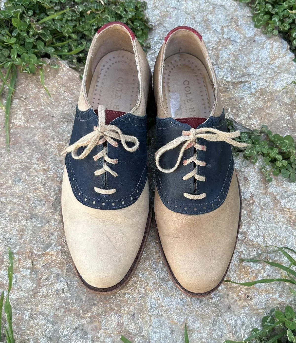 Cole Haan Casual Leather Shoes Cole Haan Vintage 90’s blue & cream Oxford suede shoes 8.5