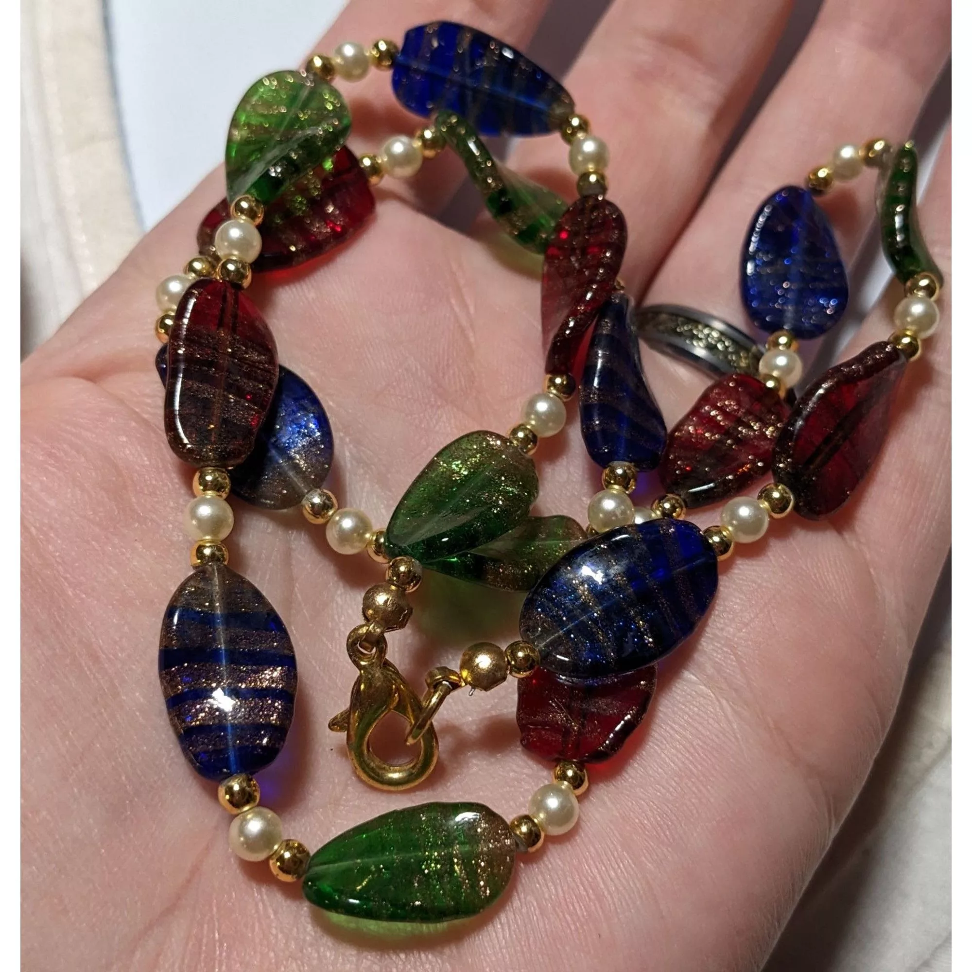 Other Necklaces Other Rainbow Glitter Glass Necklace Multi