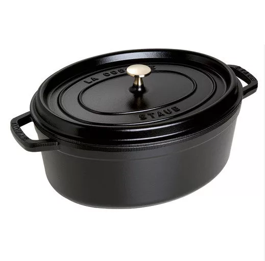 Staub Cast Iron 7-qt Oval Cocotte - Matte Black