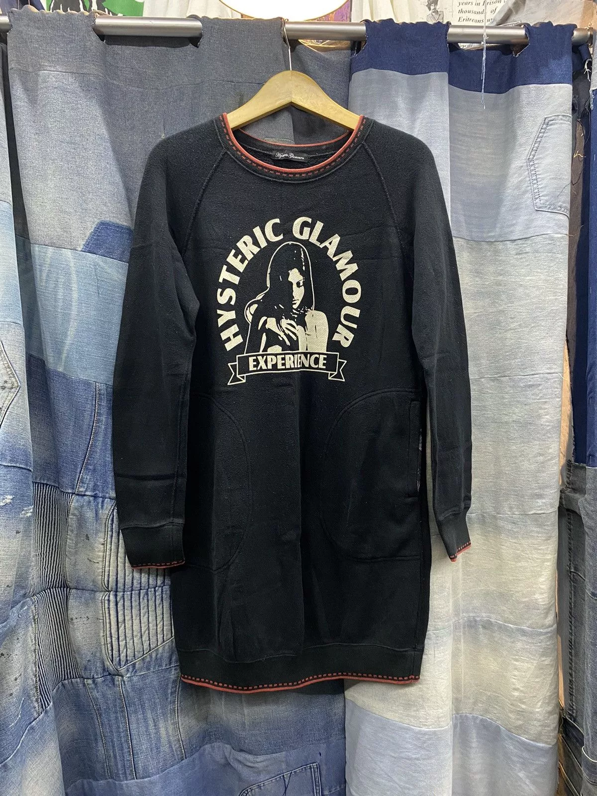 Hysteric Glamour Midi Dresses Hysteric Glamour × Japanese Brand hysteric glamour dress sweatshirt Black Vintage