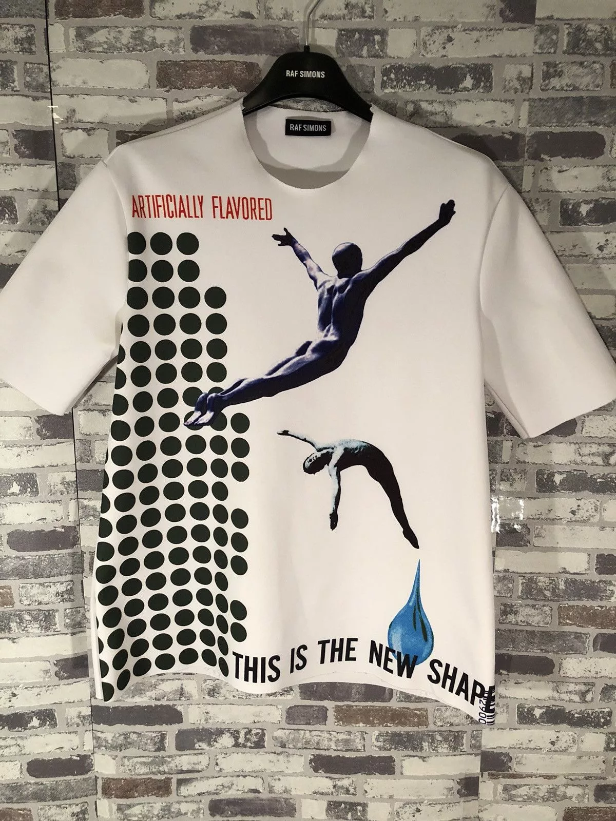 Raf Simons Short Sleeve T Shirts Raf Simons S/S14 Laser Printed Neoprene Shirt White