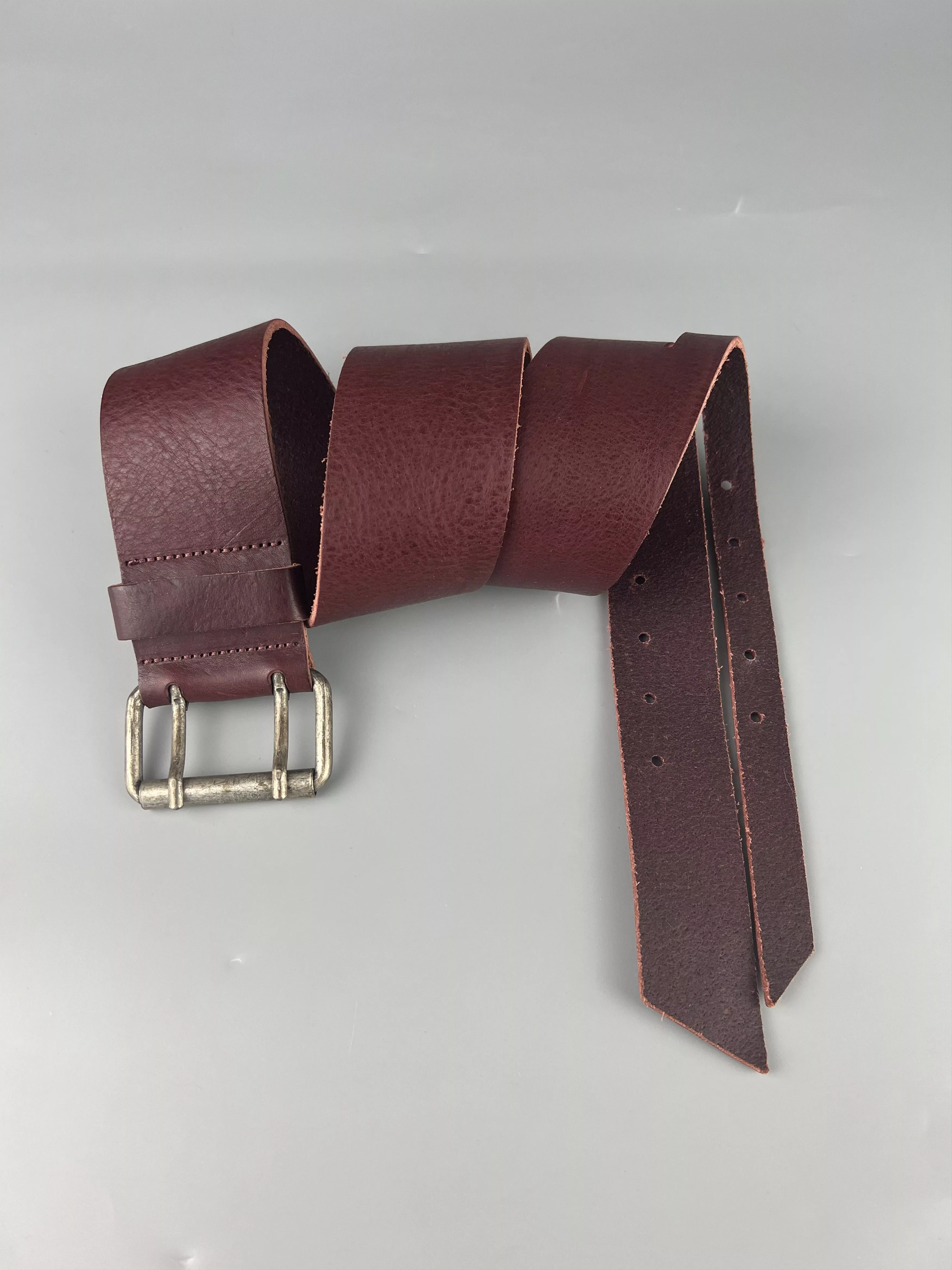 Genuine Leather Belts Genuine Leather Brown Leather Women's Belt Size 85 Made in Italy Avant-Garde