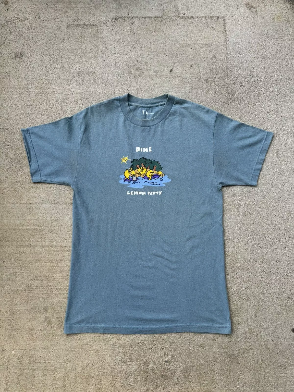 Dime Short Sleeve T Shirts Dime × Vintage Dime Lemon Party T-shirt Blue Streetwear