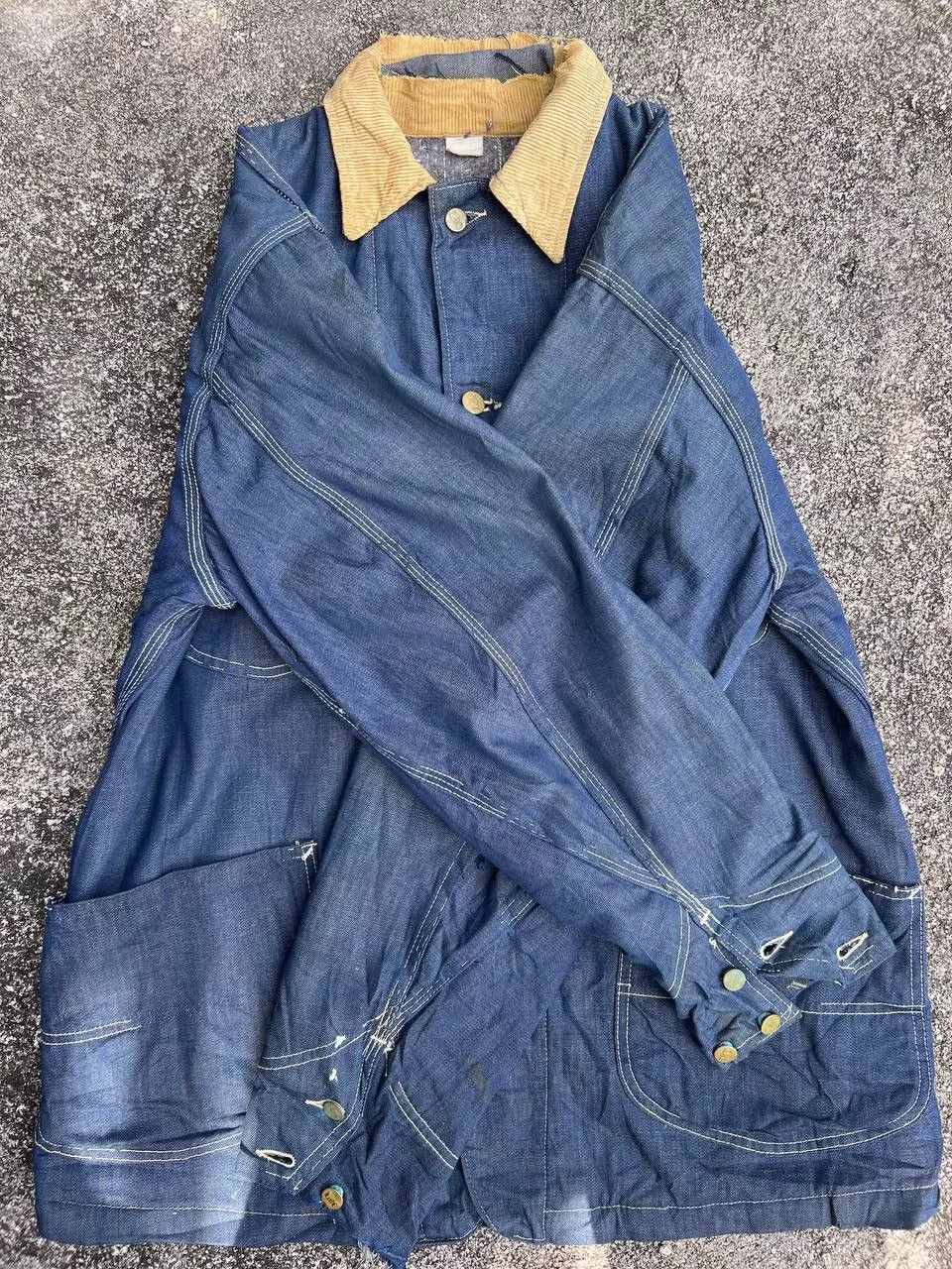 Lee Denim Jackets 1950s Lee Union Made Blanket Denim Sanforized Chore jacket Blue Vintage