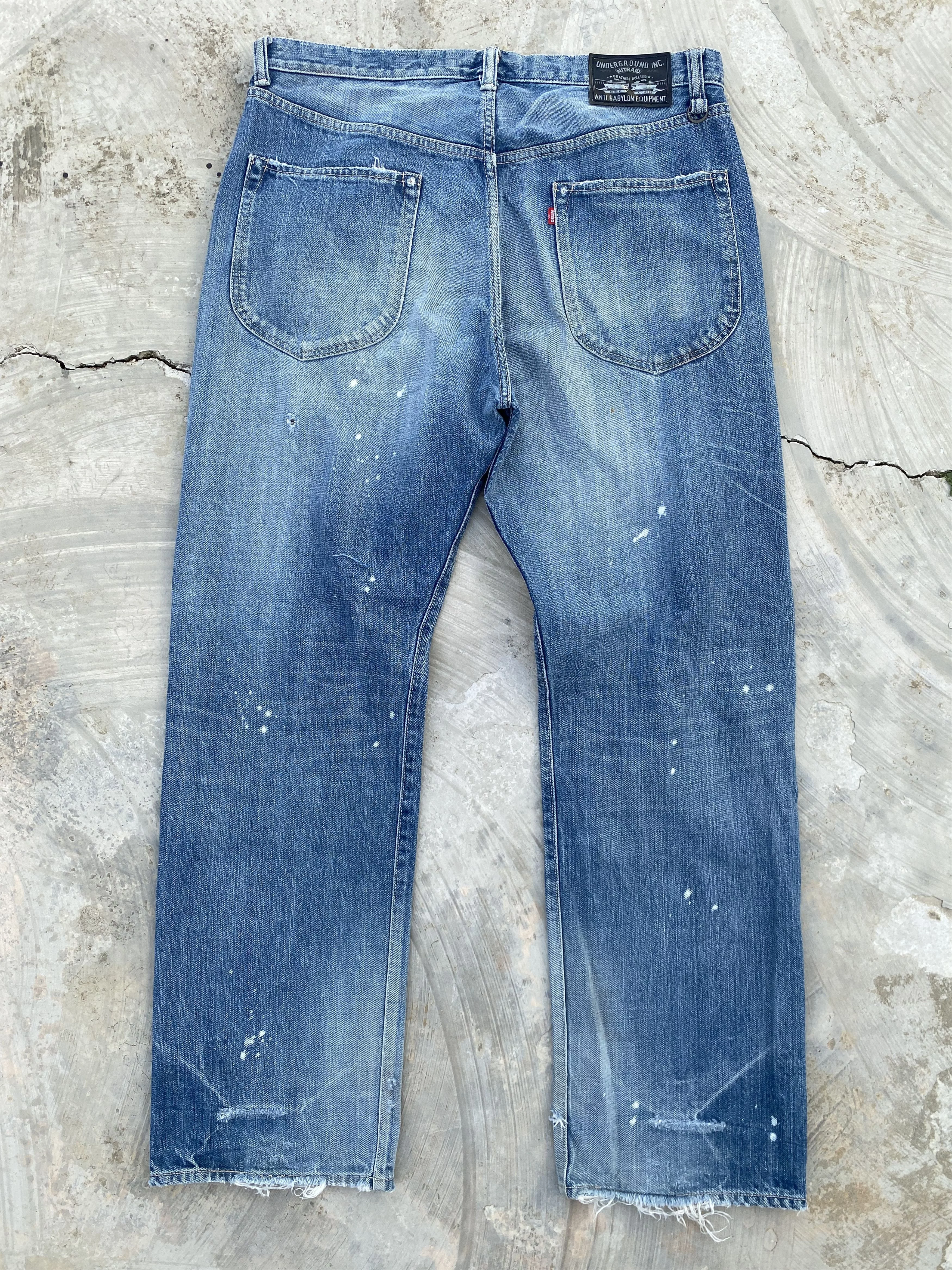 Japanese Brand Denim Japanese Brand × Nitraid Nitraid Underground Inc Distressed Jeans Purple