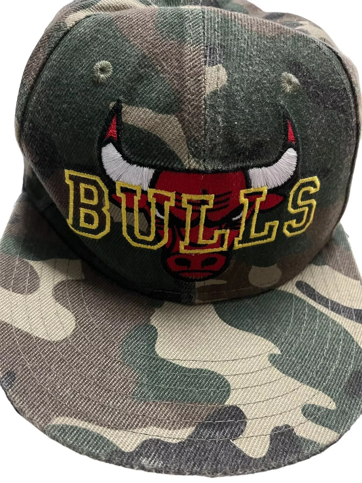 NBA Hats NBA Bulls Embroidered Logo Snapback Camo Multi