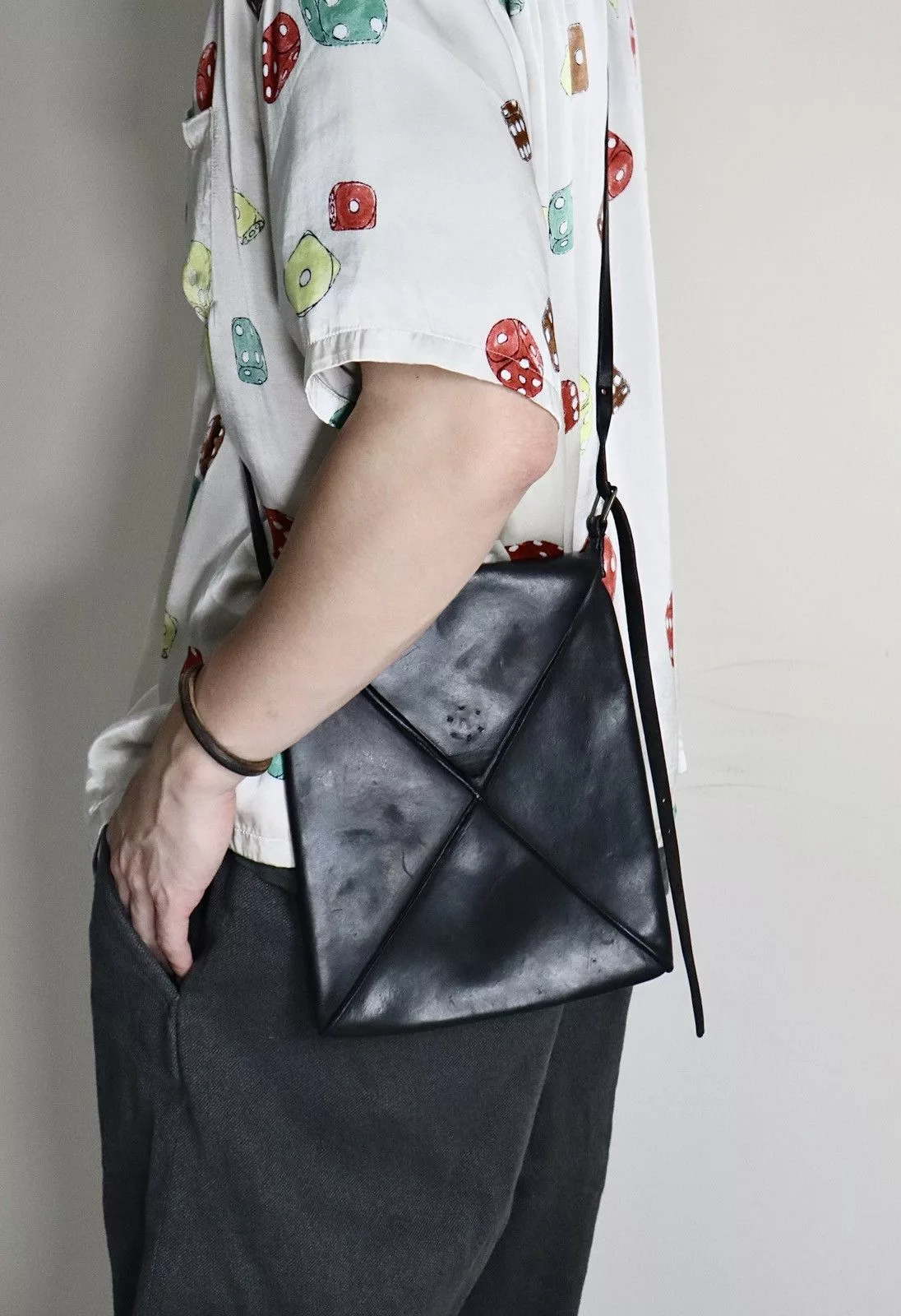 Ma+ Bags Luggage Ma+ M.A+ maurizio amadei Envelope Leather Bag（Horsehide） Black