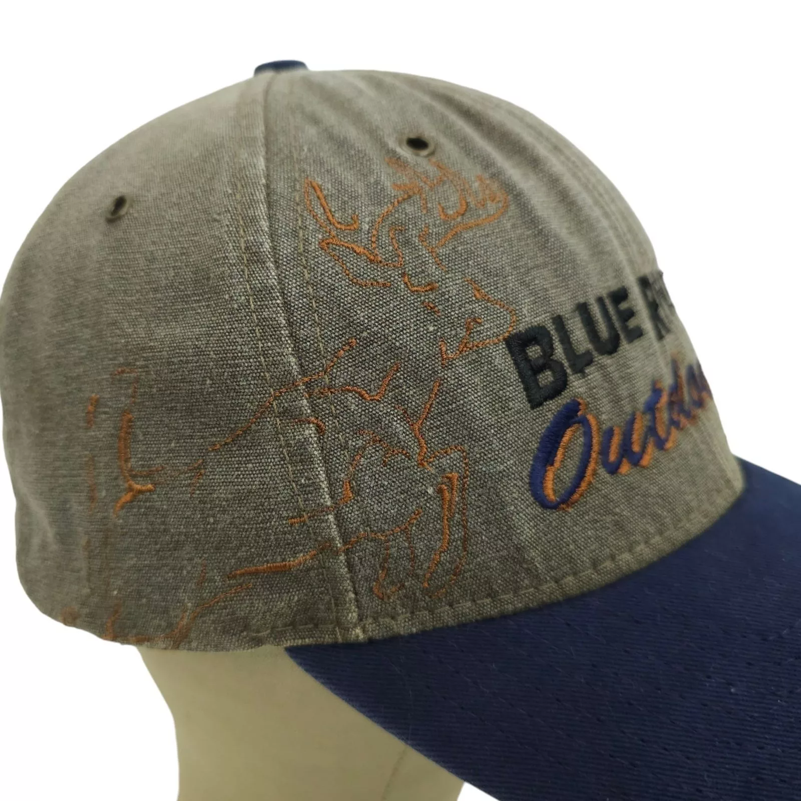Other Hats Other Blue River Outdoors Embroidered Buck Snapback Cap Trucker Gray