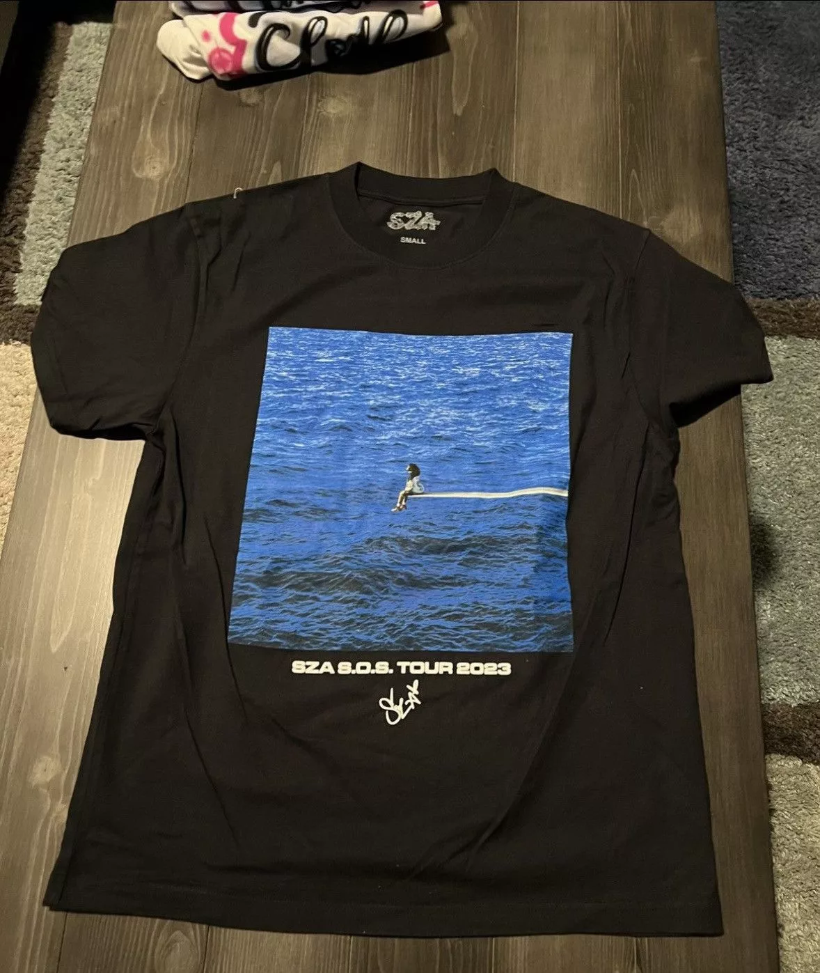 Top Dawg Entertainment Short Sleeve T Shirts Top Dawg Entertainment SZA SOS TOUR Shirt in Medium Blue Streetwear