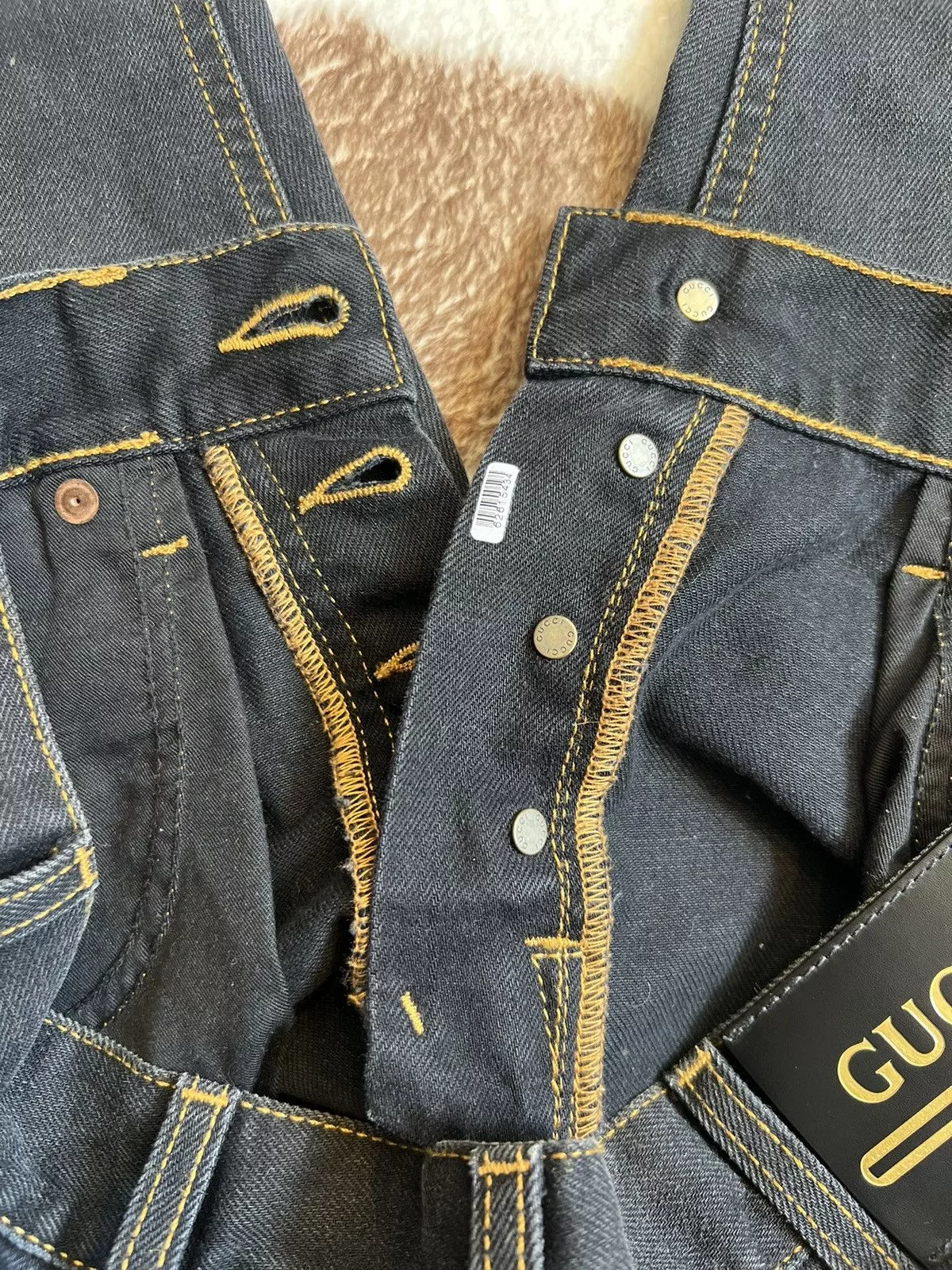 Gucci Denim black embroidered gucci jeans