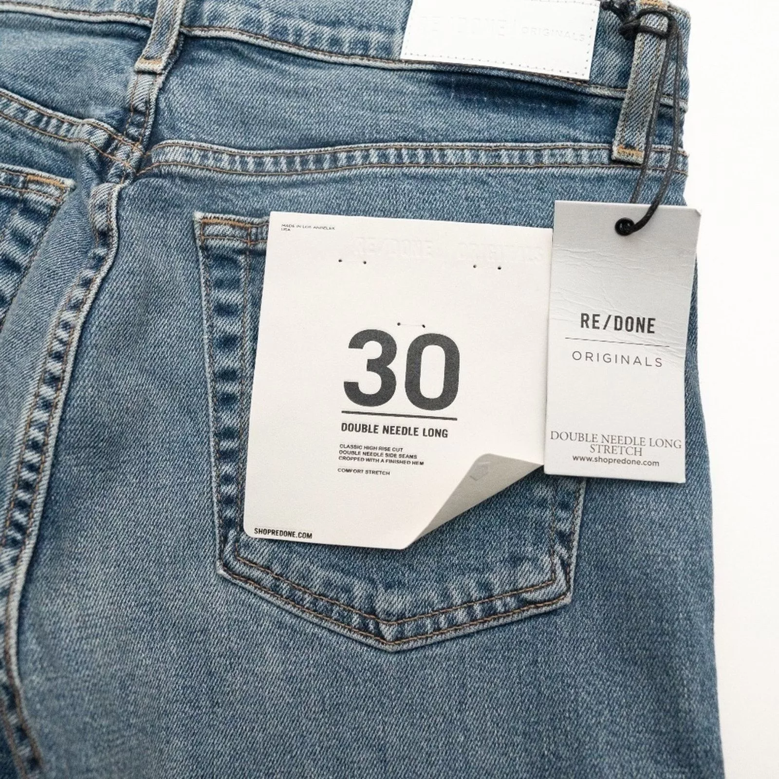 RE/DONE Jeans RE/Done. Double Needle Long Stretch Jeans In Blue.
