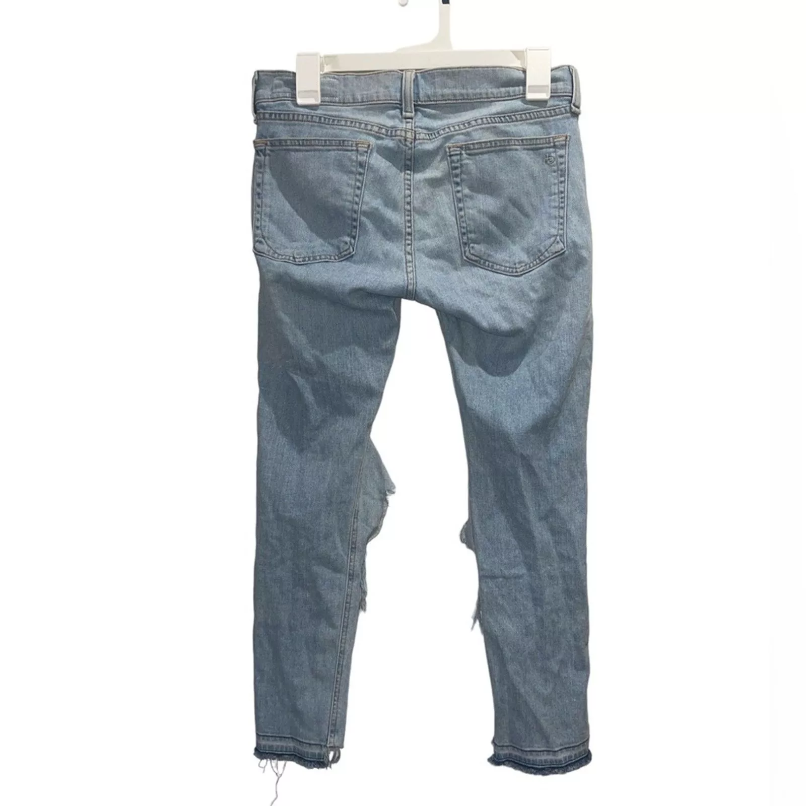 Rag & Bone Jeans RAG & BONE Light Wash Distressed Dre Capri Jeans Sz 26 Blue