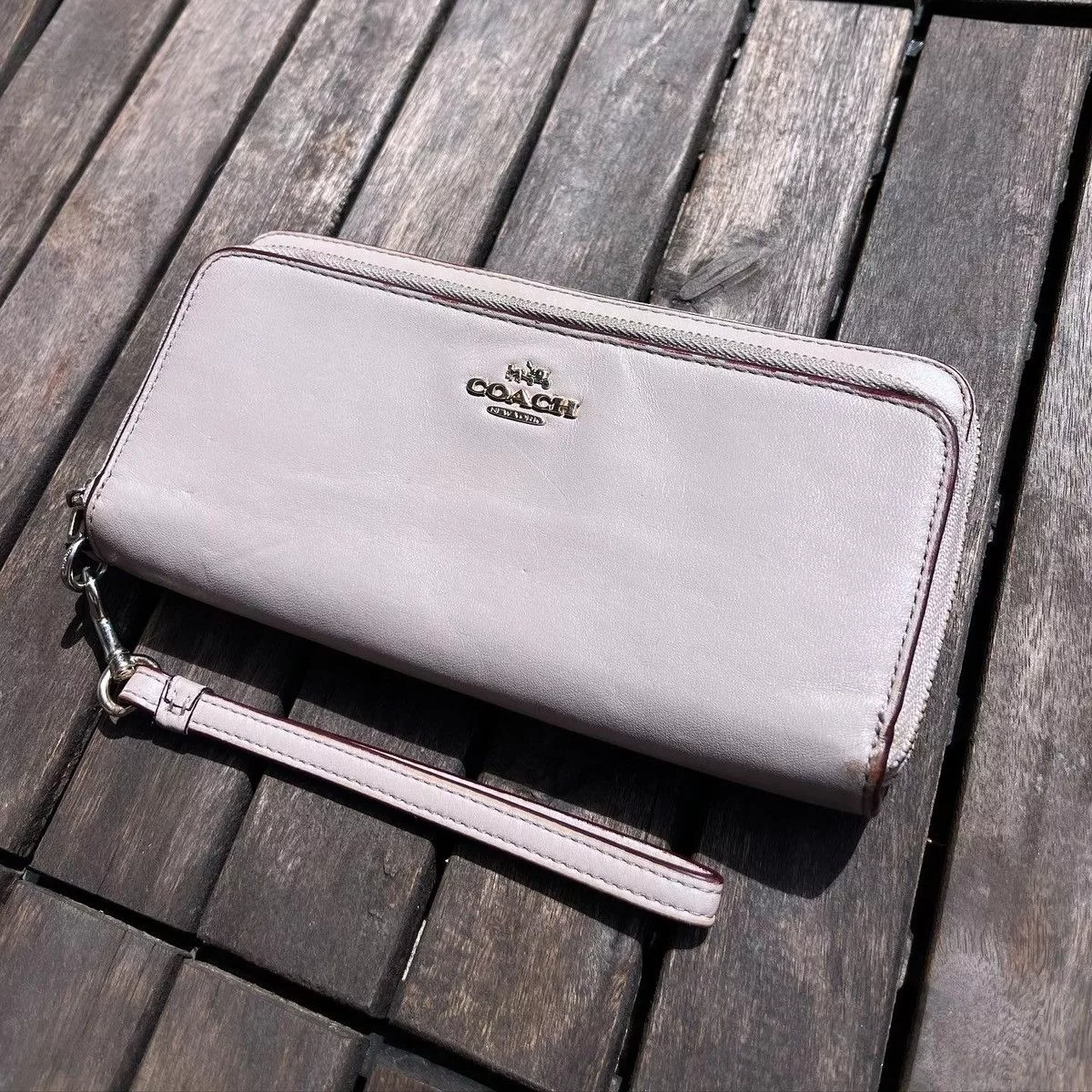 Coach Wallets Coach Long Zip Around Wallet Beige