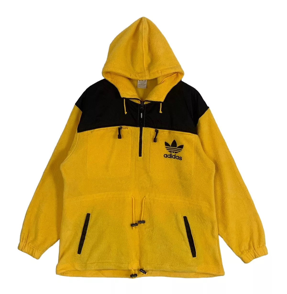 Adidas Sweatshirts Hoodies Adidas × Vintage Vintage Adidas Sportswear Outdoor Streetwear Fleece Jacket Yellow Gorpcore