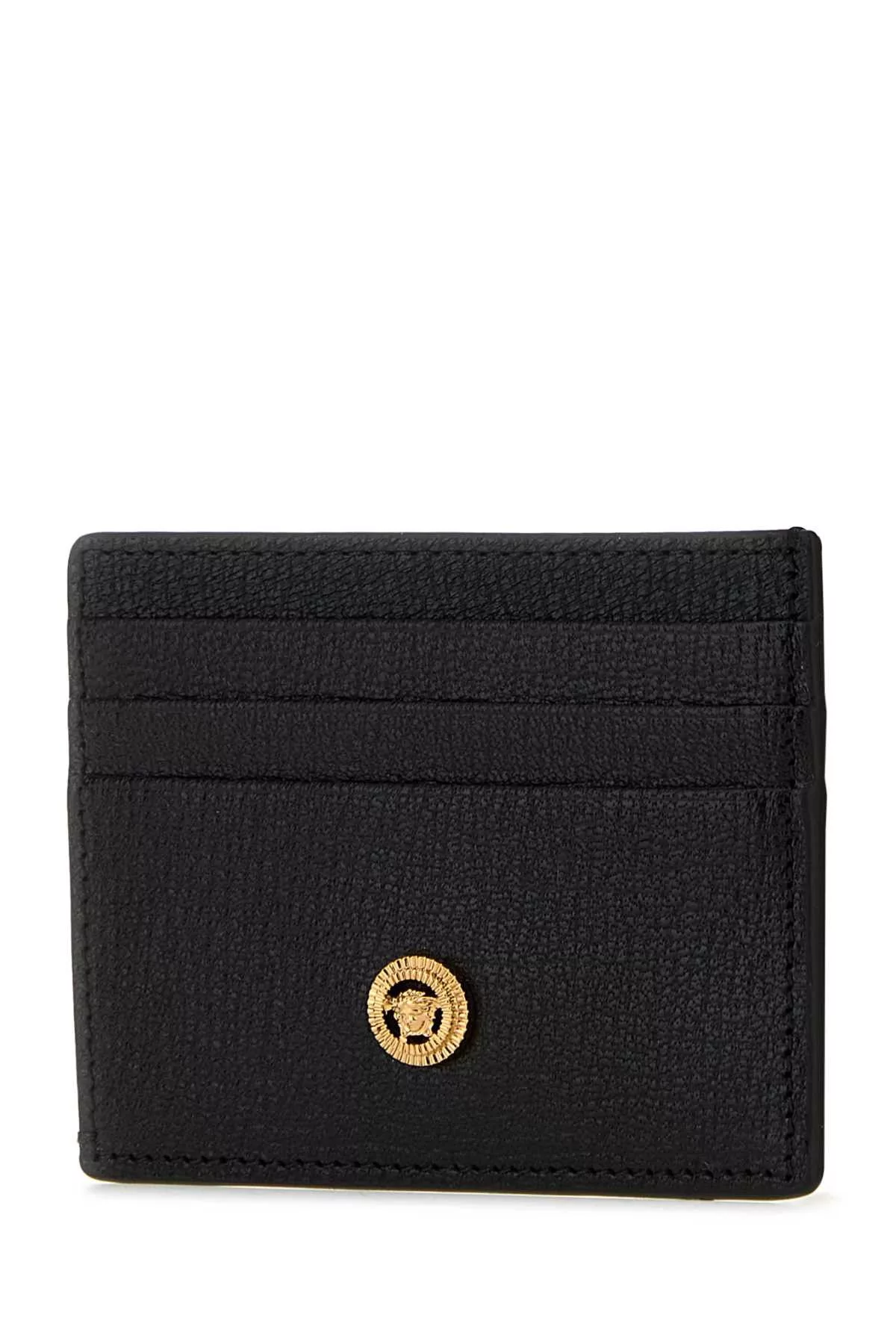 Versace Wallets Versace Black Leather Medusa Biggie Card Holder Multi