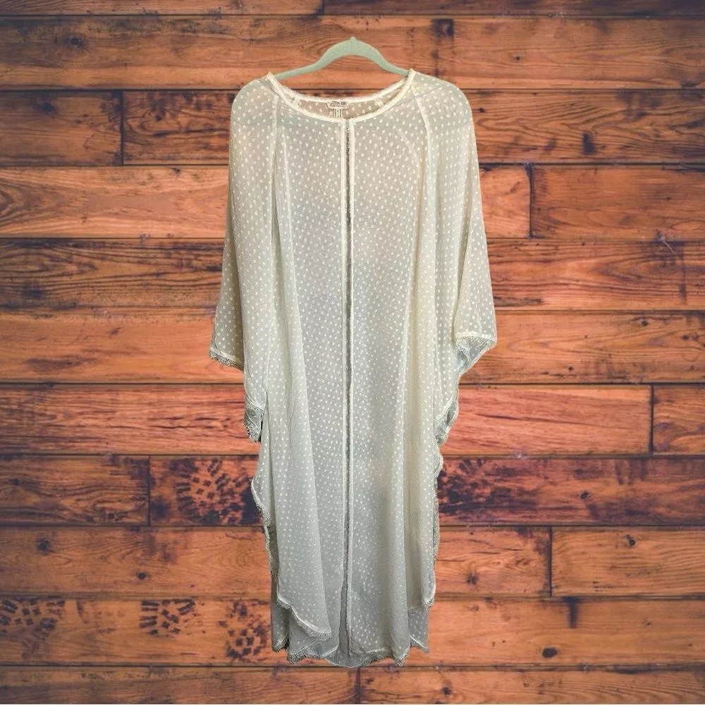Free People Blouses Intimately Free People White Long Line Kaftan Duster Medium/