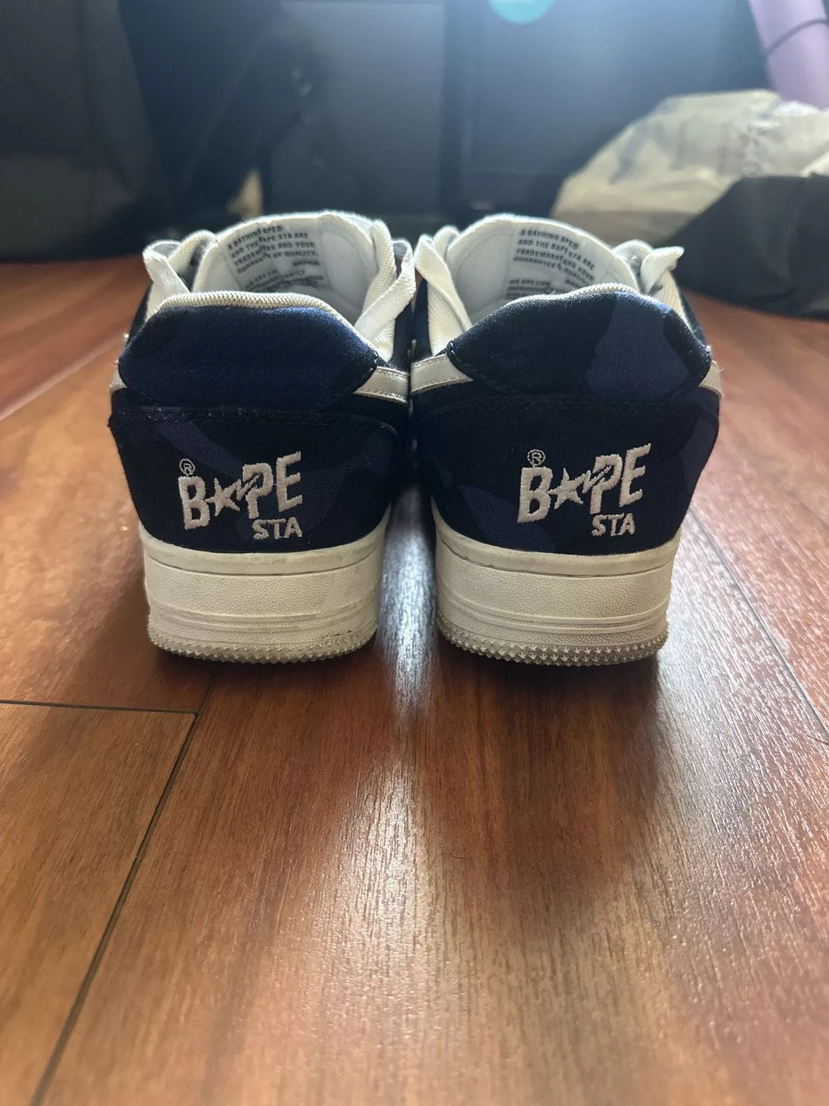 Bape Low Top Sneakers Color Camo Bapesta Blue