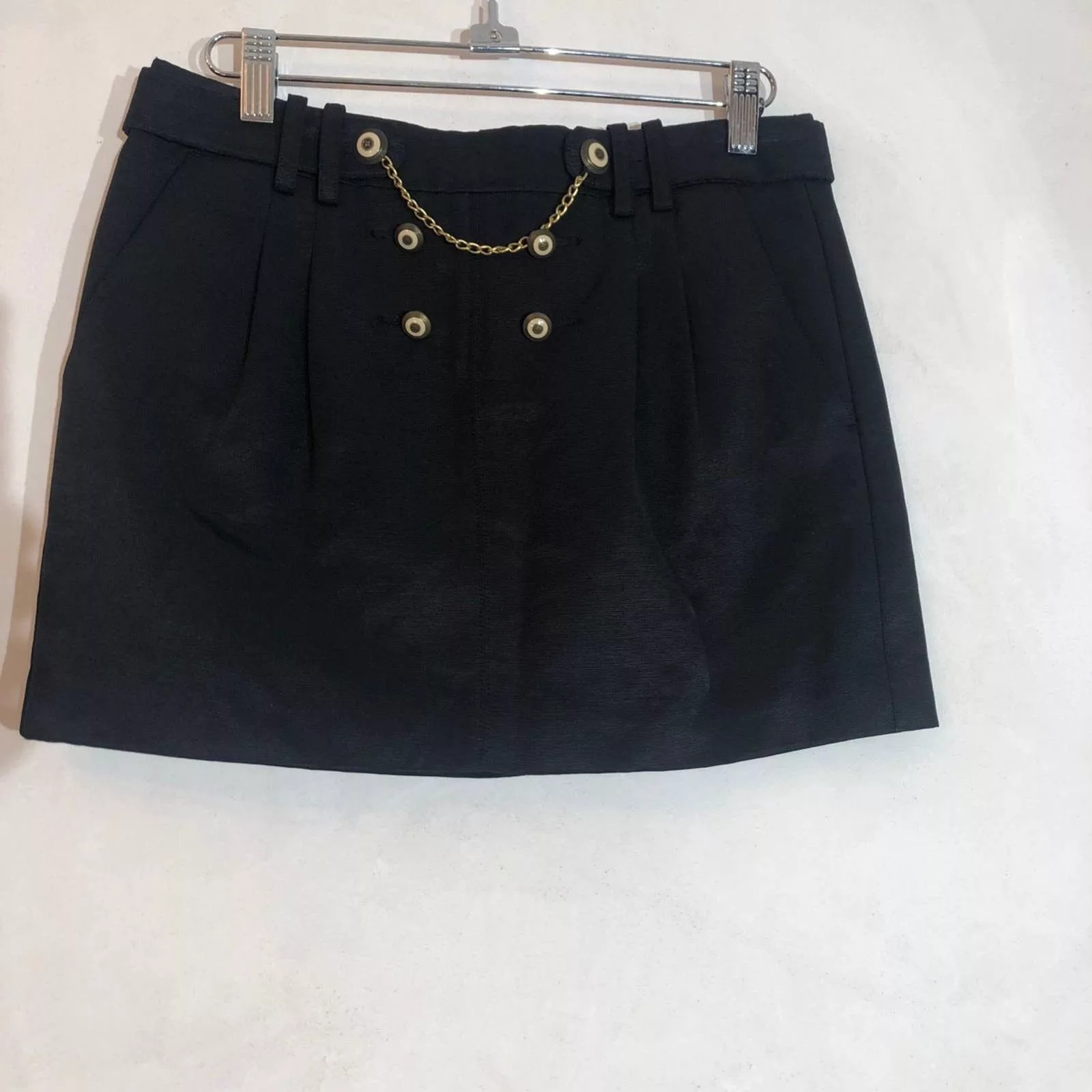 BCBGeneration Mini Skirts BCBGeneration BCBG button and chain design front mini Black