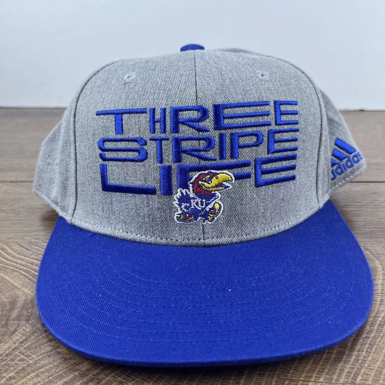 Adidas Hats Kansas Jayhawks Hat Adidas Three Stripe Hat Gray Cap Adjusta