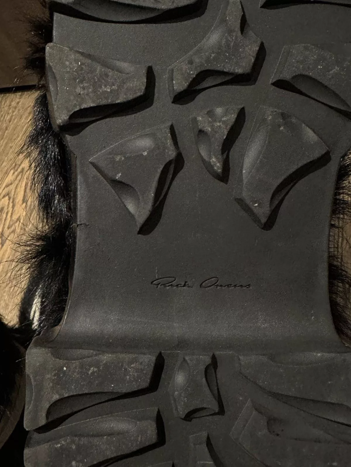 Rick Owens Boots Rick Owens fur lunar lace boots Black