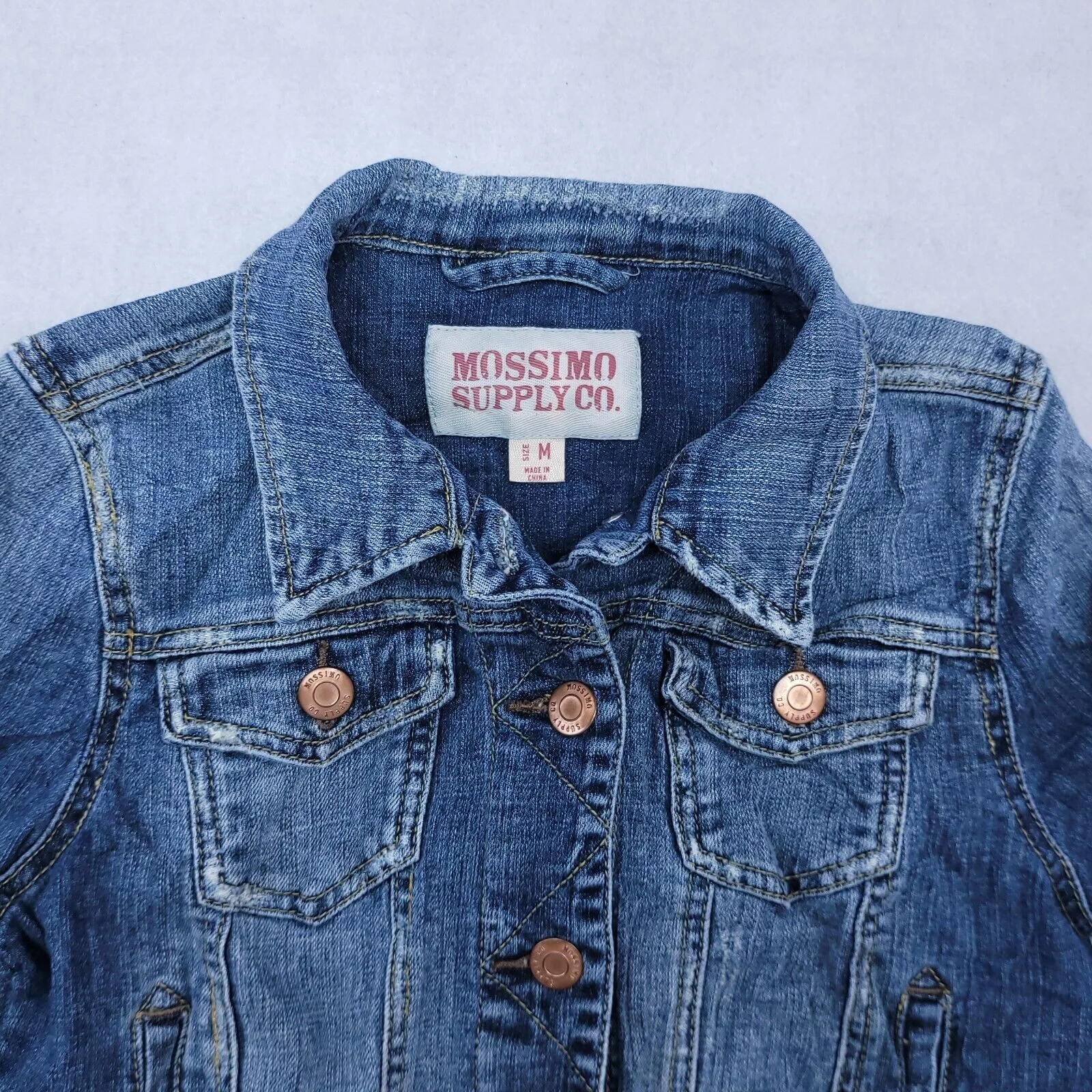 Mossimo Jackets Mossimo Button Up Denim Jean Jacket Womens Size M Blue